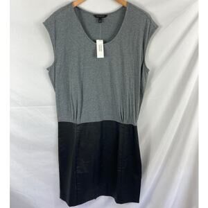 NWT Banana Republic Grey Black Sleeveless Dress Size 14